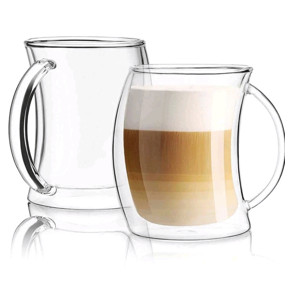 JoyJolt Caleo Double Wall Latte Glasses Clear 13 Fl Oz